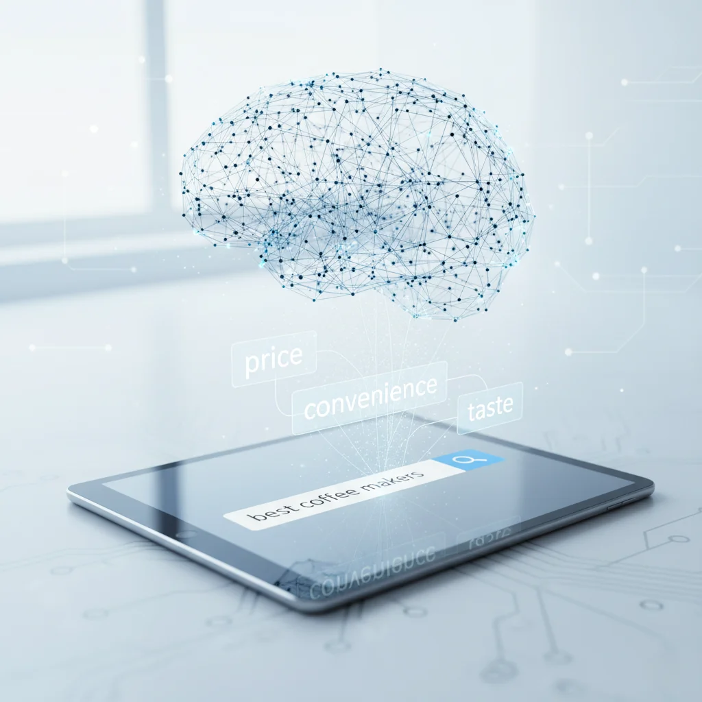 Digital brain symbolizing semantic search and AI understanding